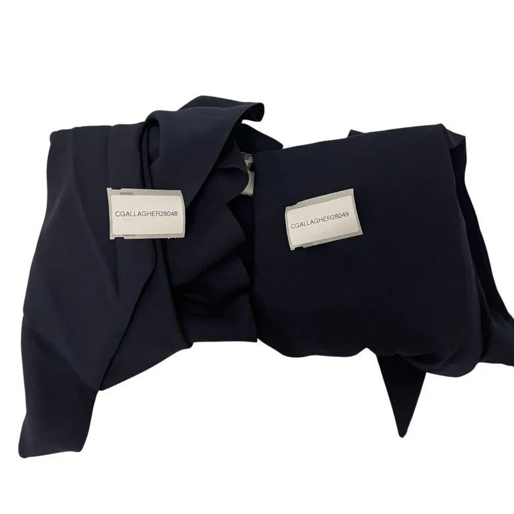 Tory Burch Womens Sleeveless Bow Blouse Top Shirt Sz 4 Navy Blue NWT $250